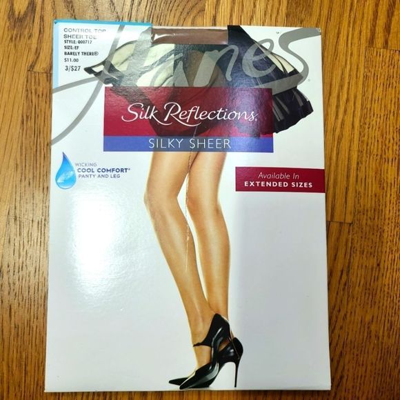 Hanes Intimates & Sleepwear Silk Reflections Control Top Sheer Toe